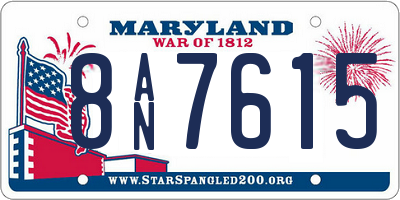 MD license plate 8AN7615