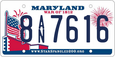MD license plate 8AN7616