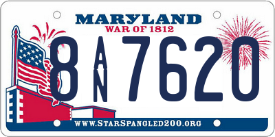 MD license plate 8AN7620