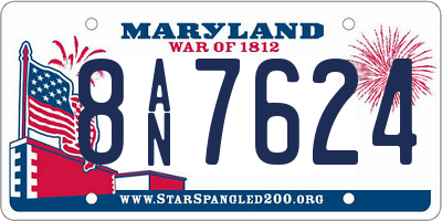 MD license plate 8AN7624