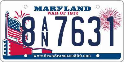 MD license plate 8AN7631