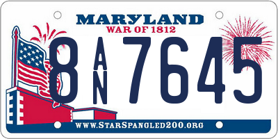 MD license plate 8AN7645