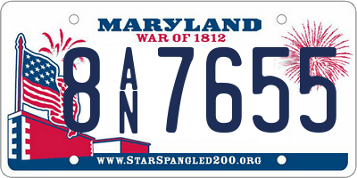 MD license plate 8AN7655