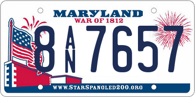 MD license plate 8AN7657