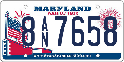 MD license plate 8AN7658