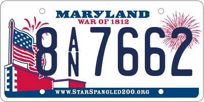 MD license plate 8AN7662