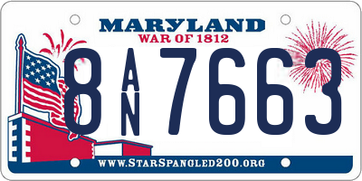 MD license plate 8AN7663