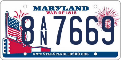 MD license plate 8AN7669