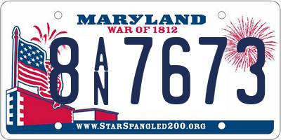 MD license plate 8AN7673