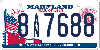 MD license plate 8AN7688