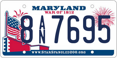 MD license plate 8AN7695