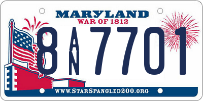 MD license plate 8AN7701