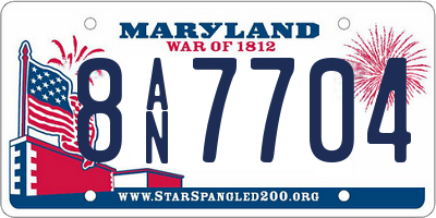 MD license plate 8AN7704