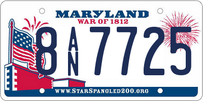 MD license plate 8AN7725