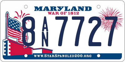 MD license plate 8AN7727