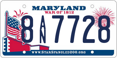MD license plate 8AN7728