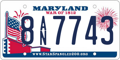 MD license plate 8AN7743
