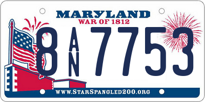 MD license plate 8AN7753