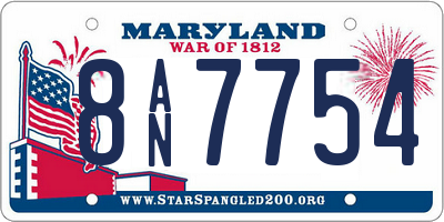 MD license plate 8AN7754