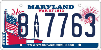 MD license plate 8AN7763