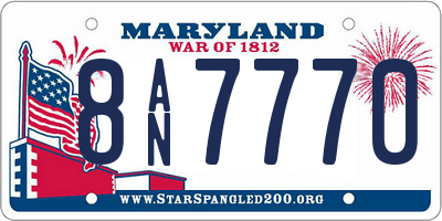 MD license plate 8AN7770