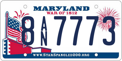 MD license plate 8AN7773