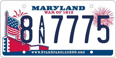 MD license plate 8AN7775