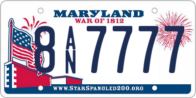MD license plate 8AN7777