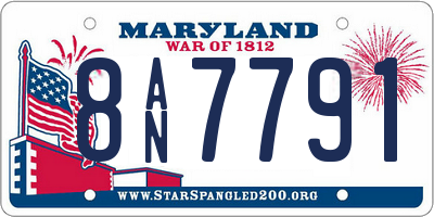 MD license plate 8AN7791