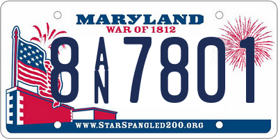 MD license plate 8AN7801