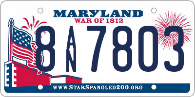 MD license plate 8AN7803