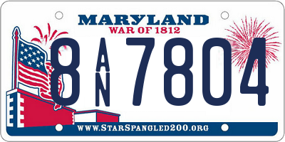 MD license plate 8AN7804