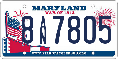 MD license plate 8AN7805