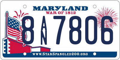 MD license plate 8AN7806