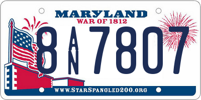 MD license plate 8AN7807