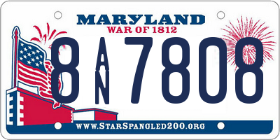 MD license plate 8AN7808