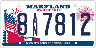MD license plate 8AN7812