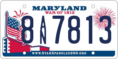 MD license plate 8AN7813