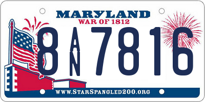 MD license plate 8AN7816