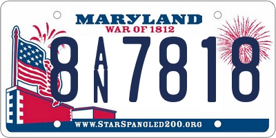 MD license plate 8AN7818