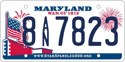 MD license plate 8AN7823