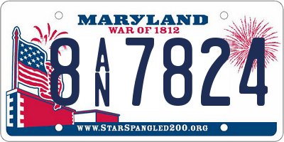MD license plate 8AN7824