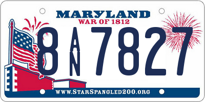MD license plate 8AN7827