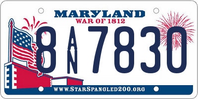 MD license plate 8AN7830