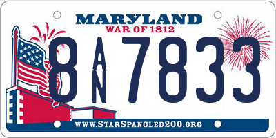MD license plate 8AN7833