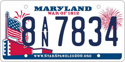 MD license plate 8AN7834