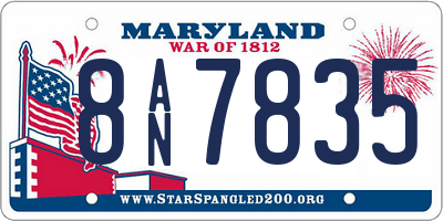 MD license plate 8AN7835