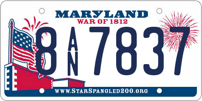 MD license plate 8AN7837