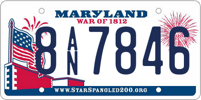 MD license plate 8AN7846