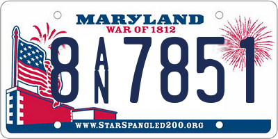 MD license plate 8AN7851